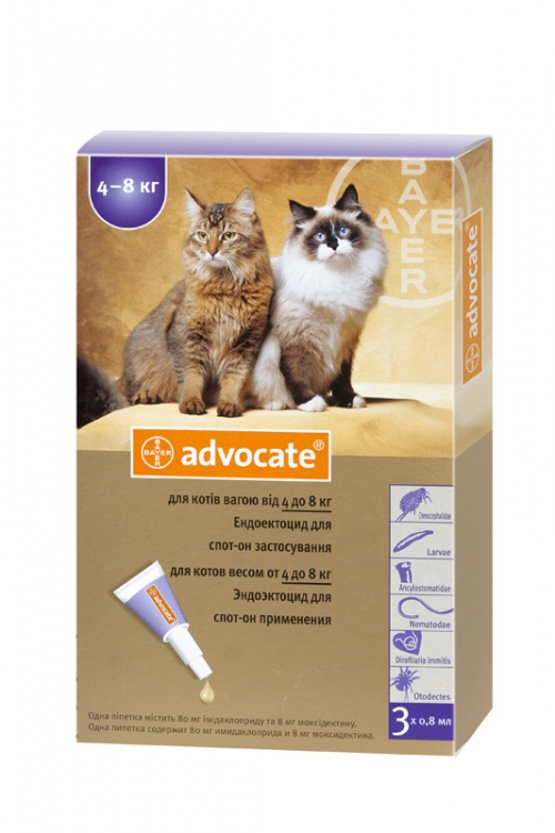 Противопаразитарные средства: Адвокат для кошек 4-8 кг